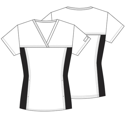 2XL & 3XL Only!  Flexibles V-Neck Knit Panel Top - Lisa's Uniforms